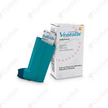 VENTOLIN 100 MCG Salbutamol 100 mcg Caja con frasco con 200 dosis y dispositivo inhalador
