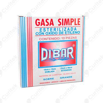 DIBAR GASA SIMPLE 10X10 10PZ MATERIAL DE CURACIÓN TEJIDO