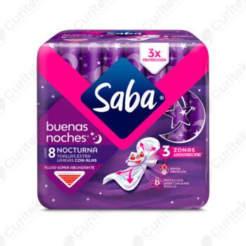SABA BUENAS NOCHES 8 TOALLAS TOALLA FEMENINA